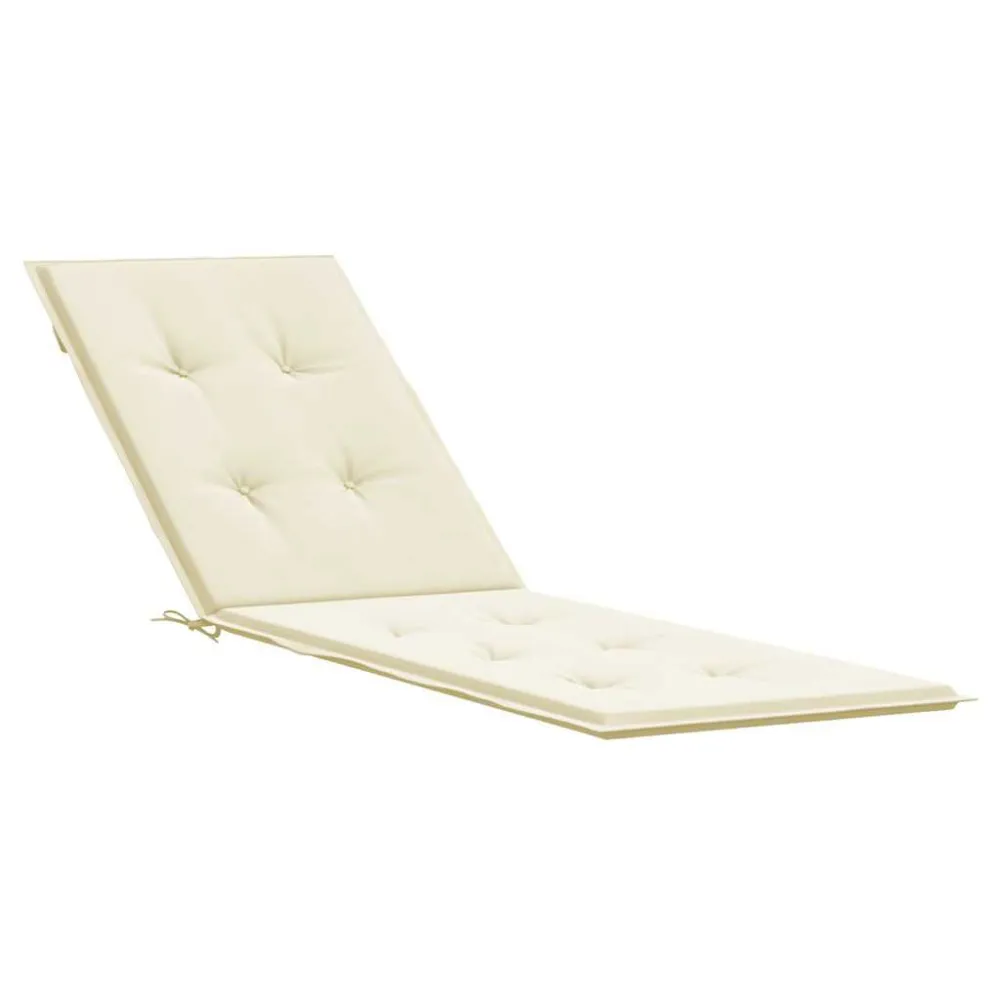 Almofadão para cadeira de terraço (75+105)x50x4 cm cor creme