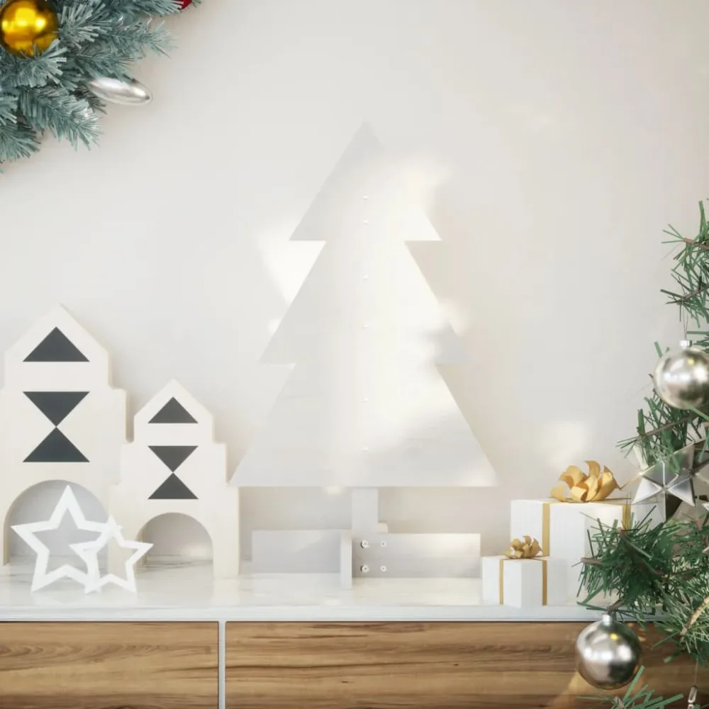 Drewniana choinka do udekorowania, biał, 60 cm, sosnowa