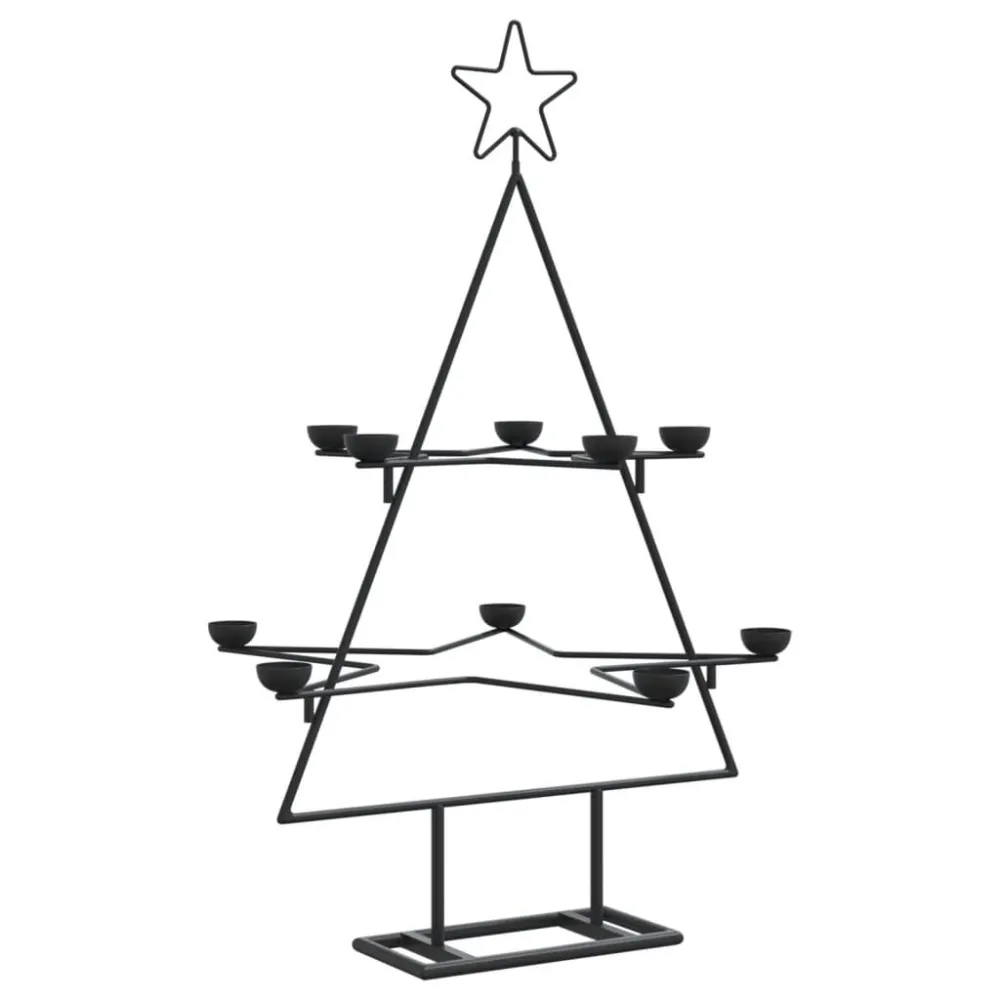 Metalowa choinka świąteczna, do dekoracji, czarna, 75 cm