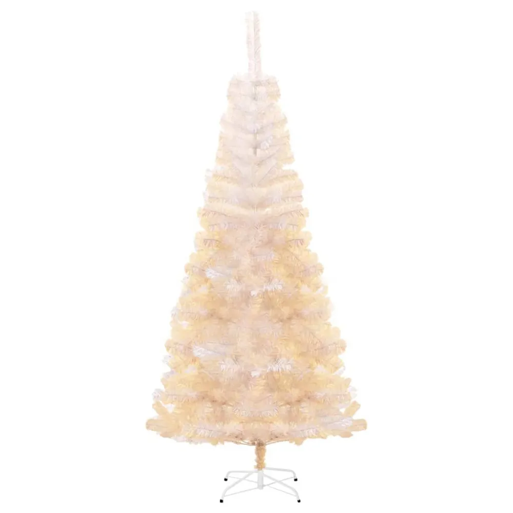 Sztuczna choinka z opalizującymi końcówkami, biał, 240 cm, PVC