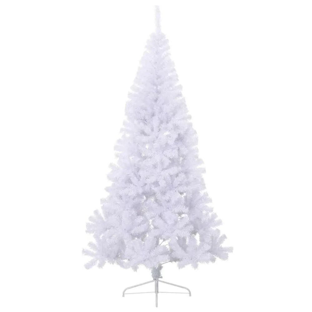 Sztuczna choinka ze stojakiem, połówka, biał, 180 cm, PVC