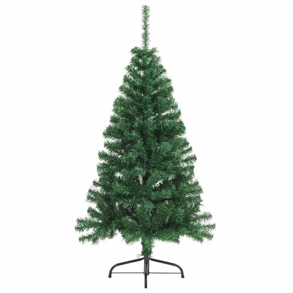 Sztuczna choinka ze stojakiem, połówka, zielona, 120 cm, PVC