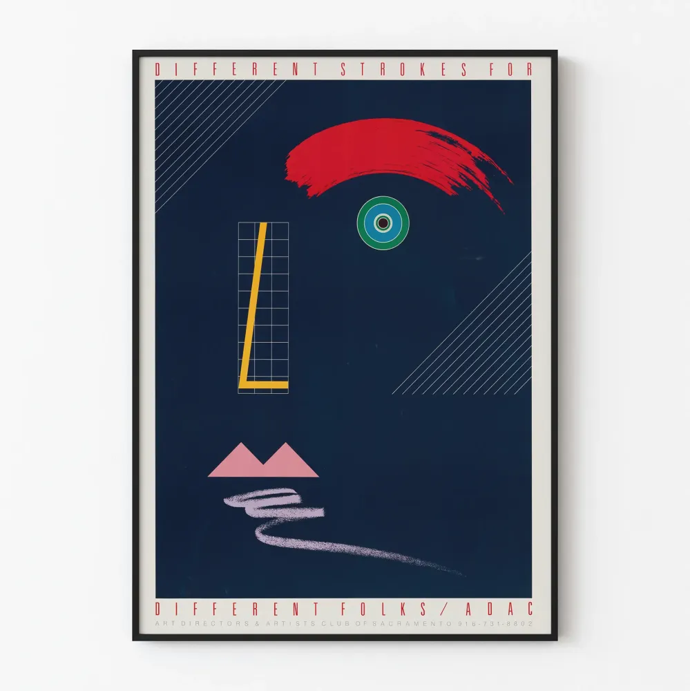 Abstrakcyjny plakat graficzny 'Different Strokes Different Folks' - Nowoczesna dekoracja ścienna