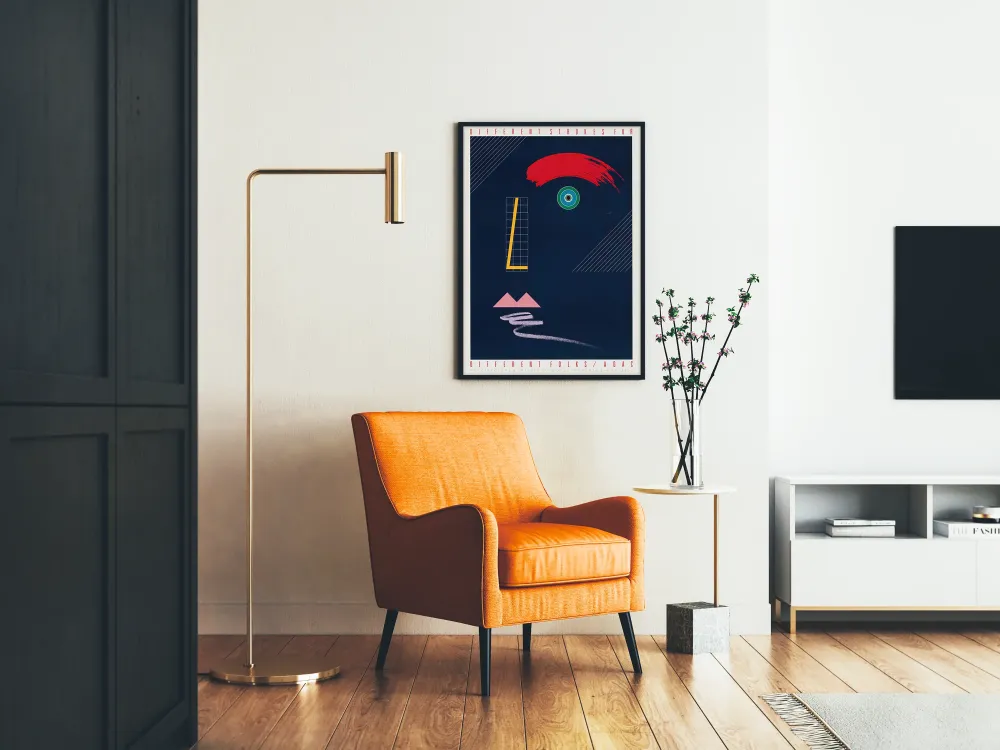 Abstrakcyjny plakat graficzny 'Different Strokes Different Folks' - Nowoczesna dekoracja ścienna