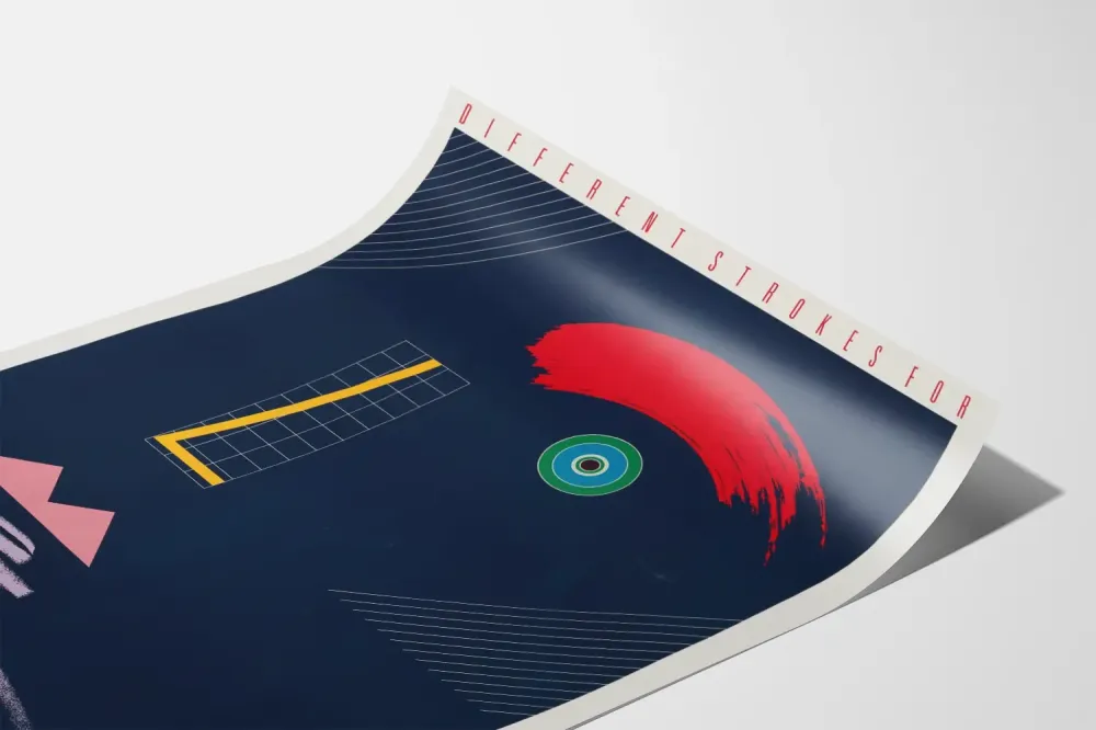 Abstrakcyjny plakat graficzny 'Different Strokes Different Folks' - Nowoczesna dekoracja ścienna