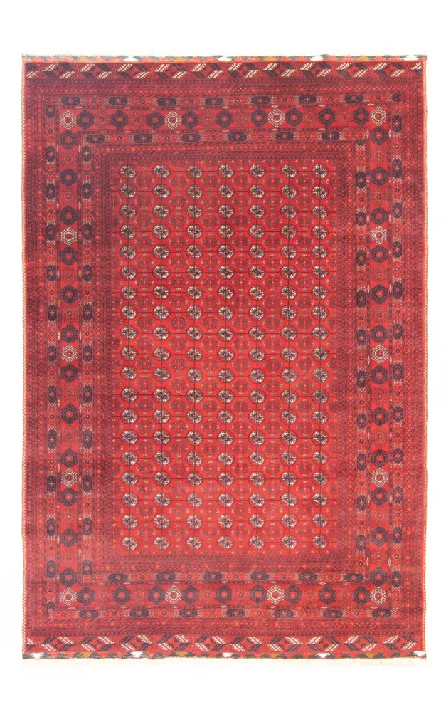 Afgański dywan - Bukhara - 298 x 200 cm - ciemna czerwień