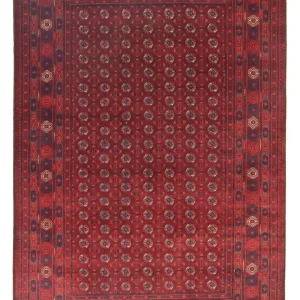 Afgański dywan - Bukhara - 301 x 196 cm - ciemna czerwień