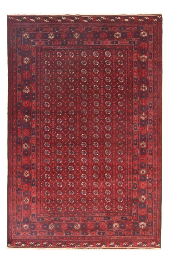 Afgański dywan - Bukhara - 301 x 196 cm - ciemna czerwień