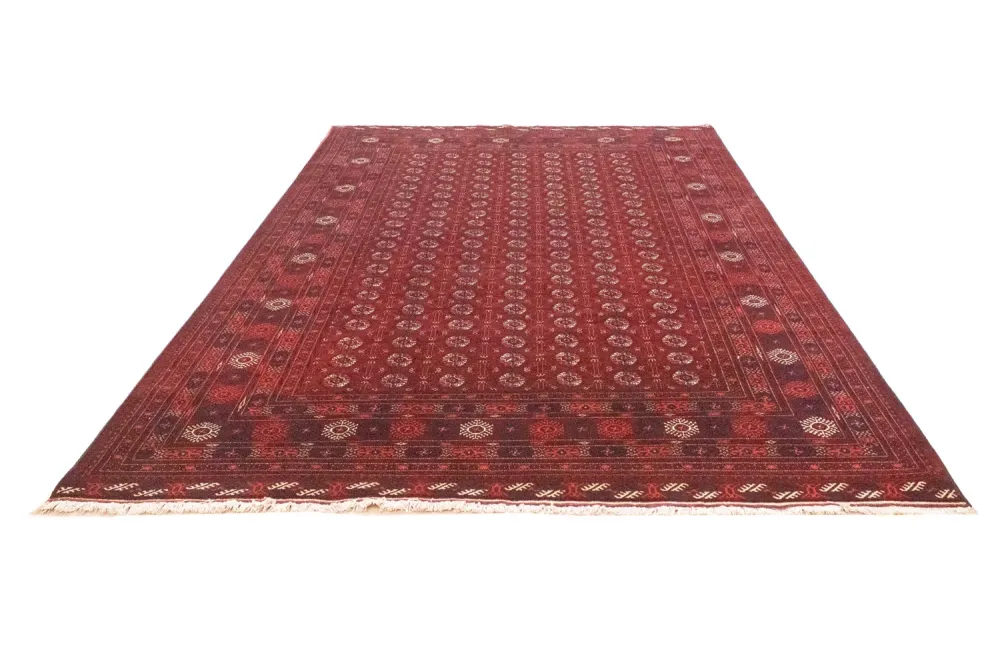 Afgański dywan - Bukhara - 301 x 196 cm - ciemna czerwień