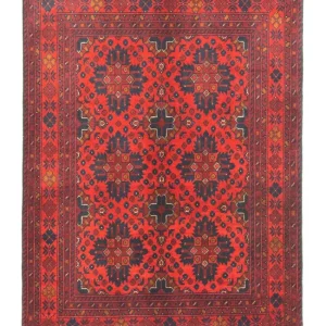 Afgański dywan - Kunduz - 142 x 103 cm - czerwony