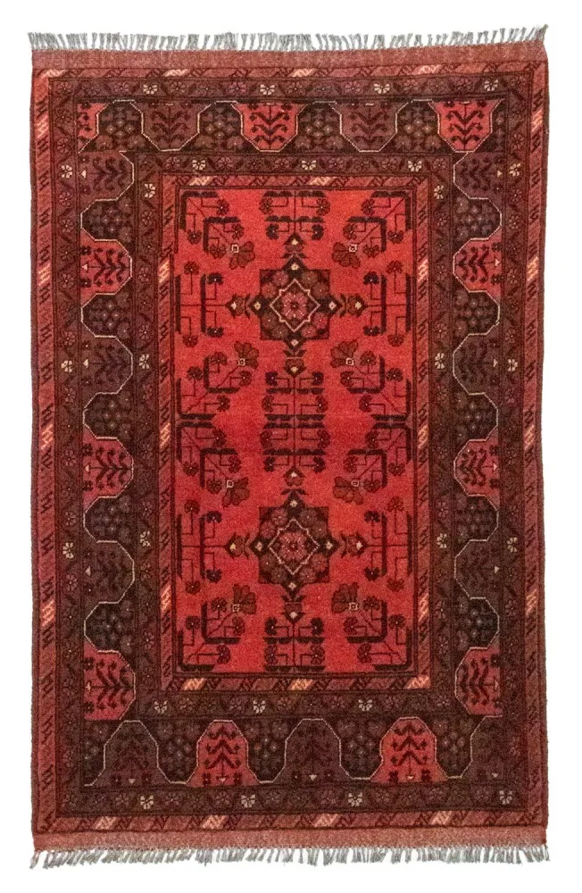 Afgański dywan - Kunduz - 150 x 100 cm - czerwony