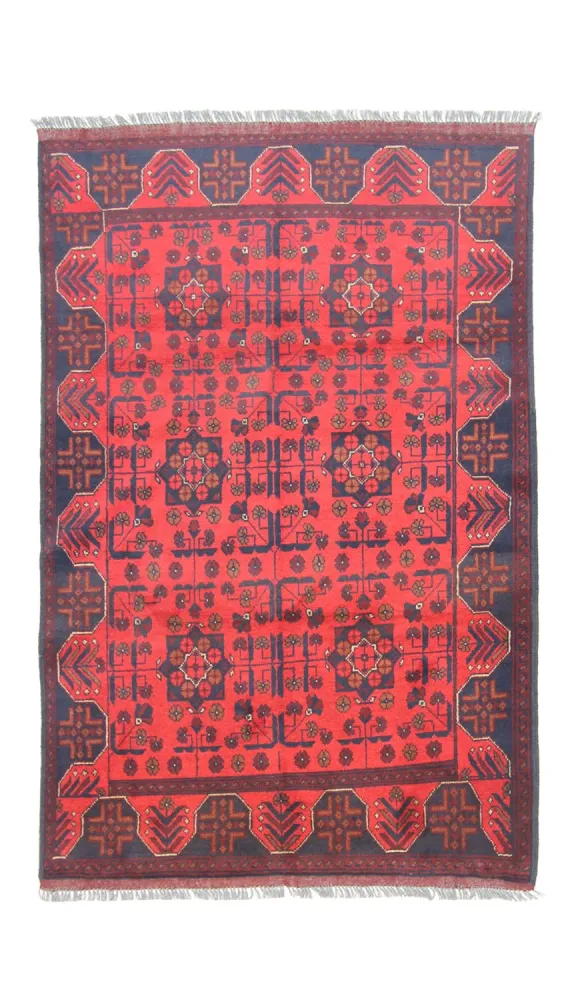 Afgański dywan - Kunduz - 191 x 121 cm - ciemnoniebieski