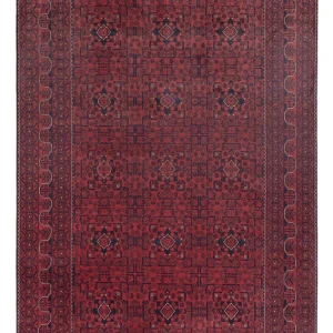 Afgański dywan - Kunduz - 297 x 195 cm - ciemna czerwień