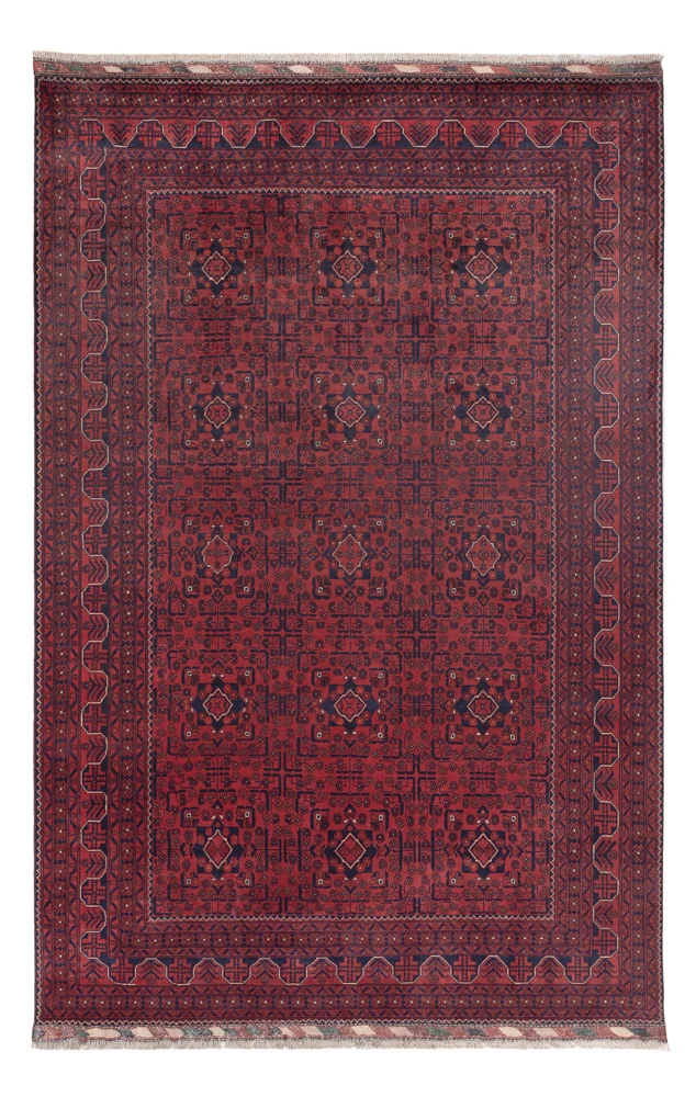 Afgański dywan - Kunduz - 297 x 195 cm - ciemna czerwień