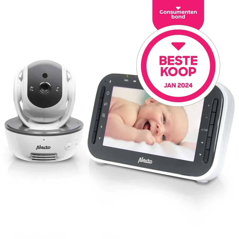 Alecto Baby Monitor Dvm200M White/Anthracite z kamerą i 4,3-calowym kolorowym ekranem