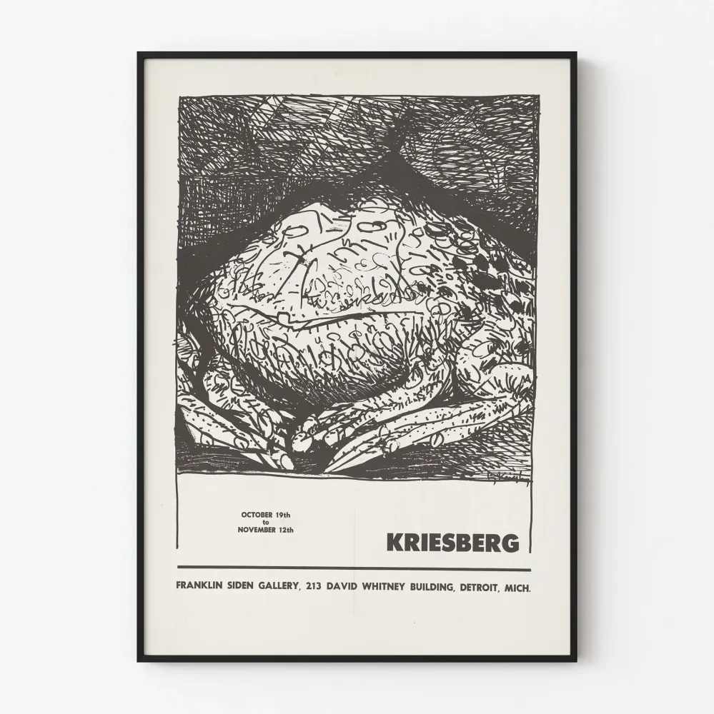 Artystyczny plakat Kriesberg z ilustracją kraba - Vintage'owa dekoracja ścienna