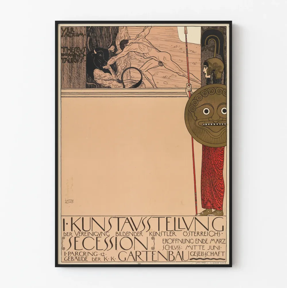 Artystyczny plakat pierwszej wystawy Secesji wiedeńskiej