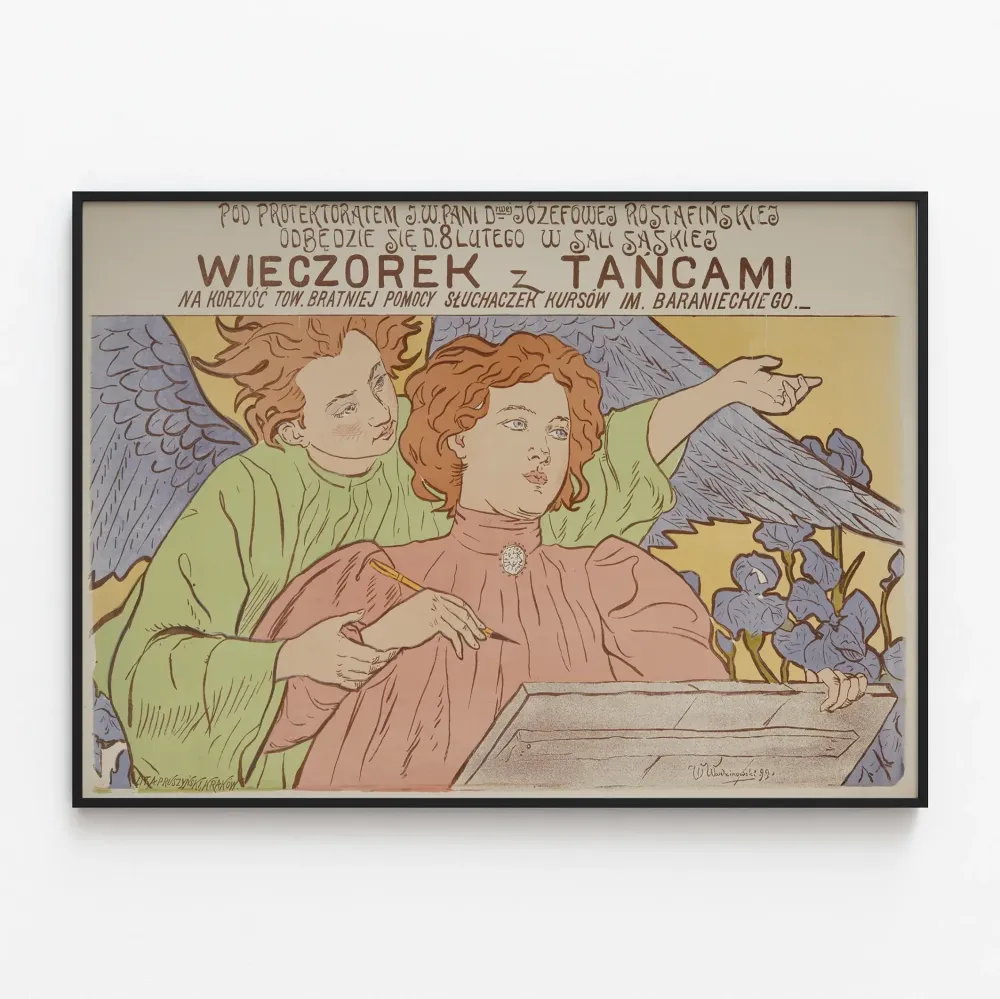 Artystyczny plakat Wieczorek z Tańcami - Elegancka vintage'owa dekoracja ścienna