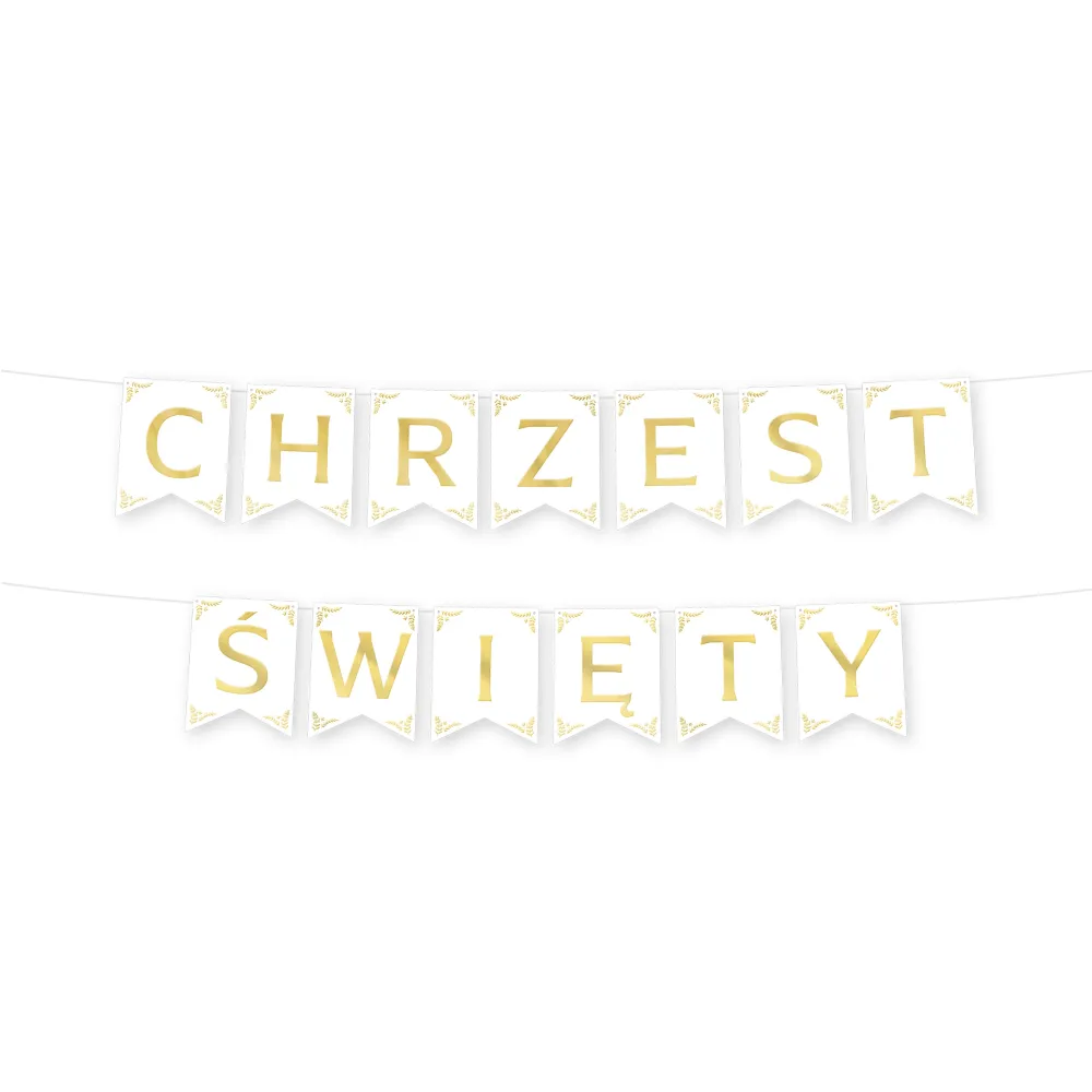 Baner Chrzest Święty biało-złoty 160cm