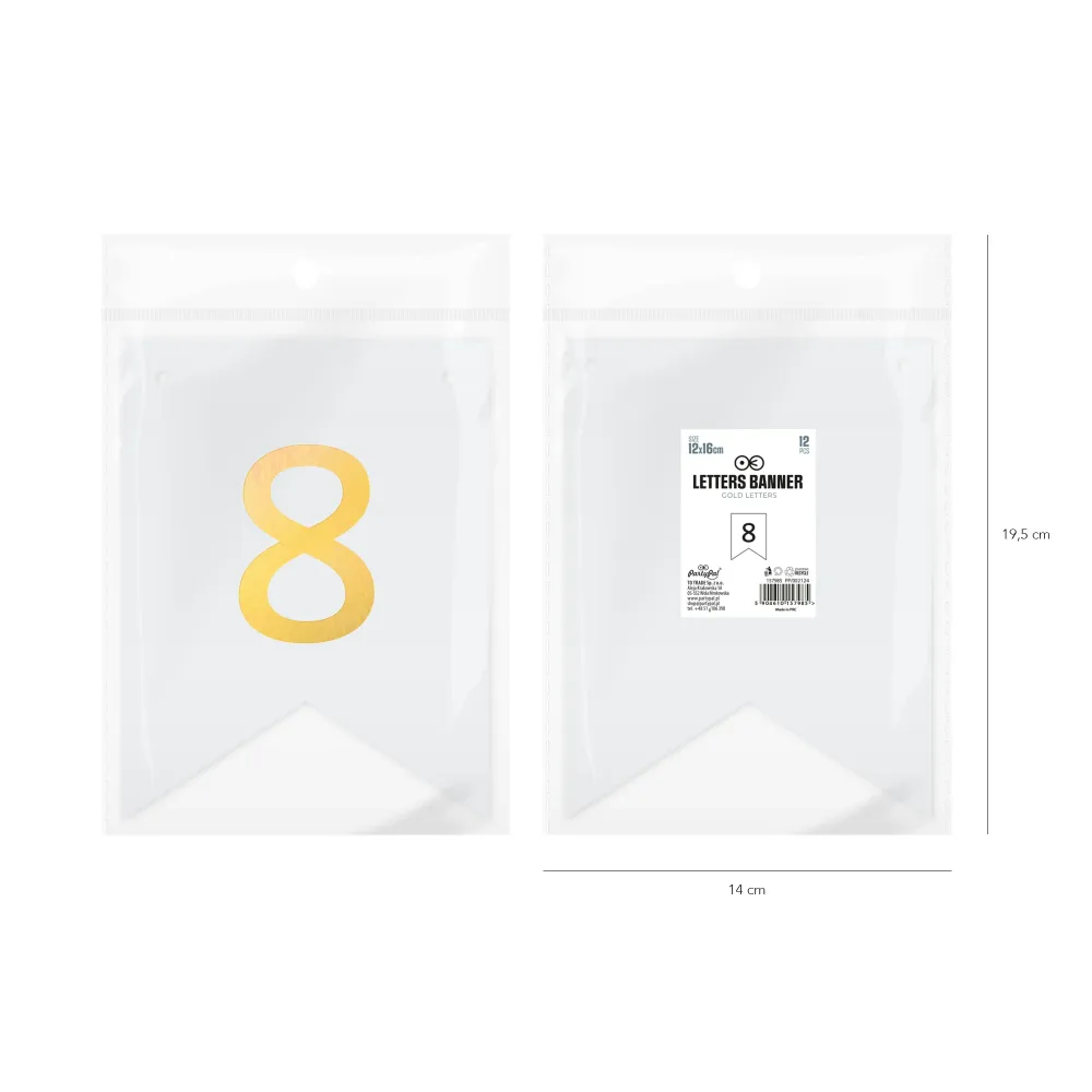 Baner DIY 16 cm - cyfra 8