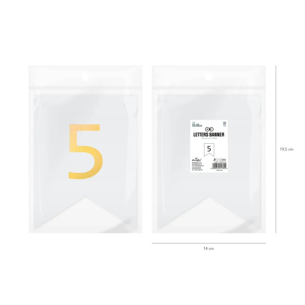 Baner DIY 16 cm - cyfra 5