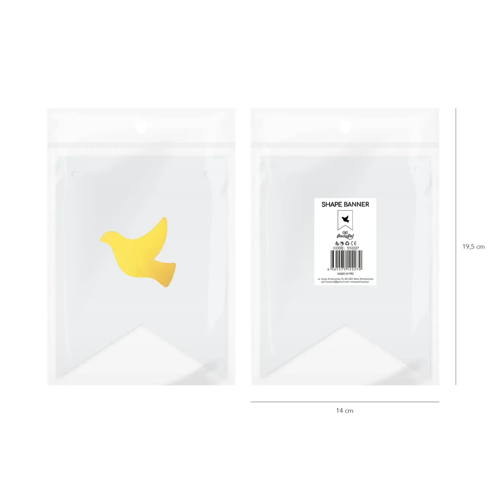 Baner DIY 16 cm - kształt ptak lewy