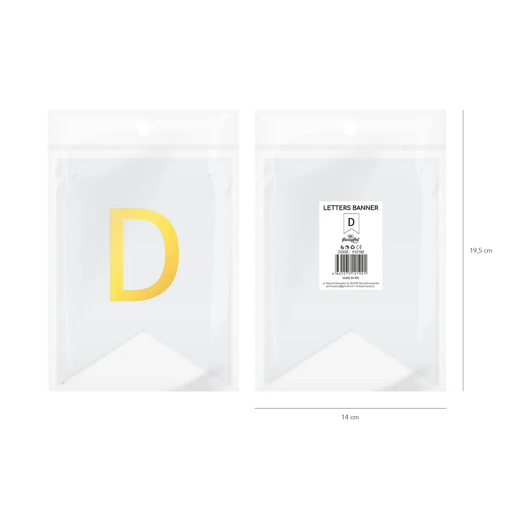 Baner DIY 16 cm - literka D