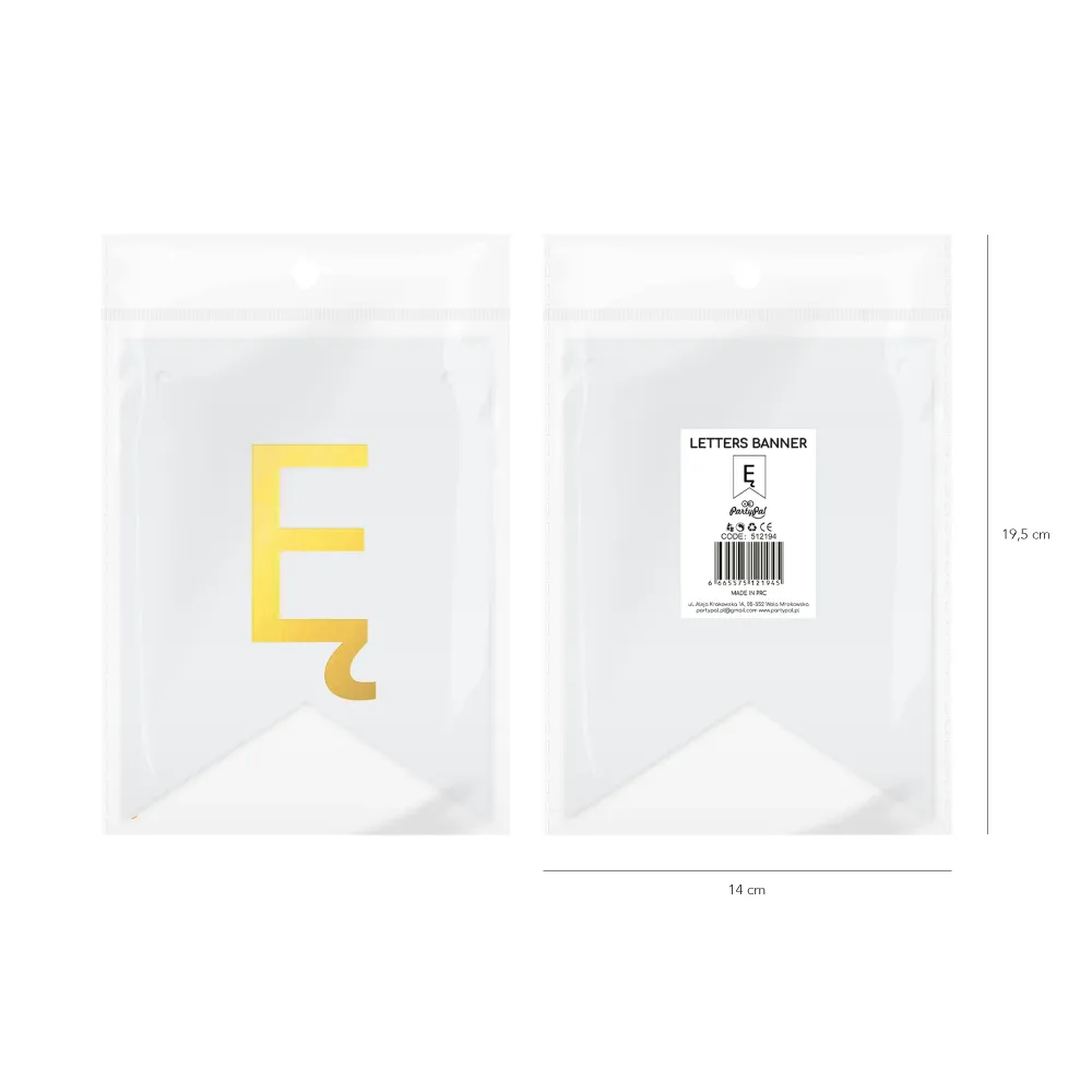 Baner DIY 16 cm - literka Ę