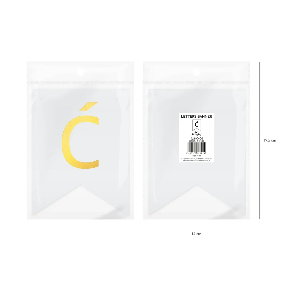 Baner DIY 16 cm - literka Ć