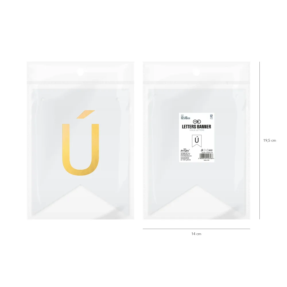 Baner DIY 16 cm - literka Ú