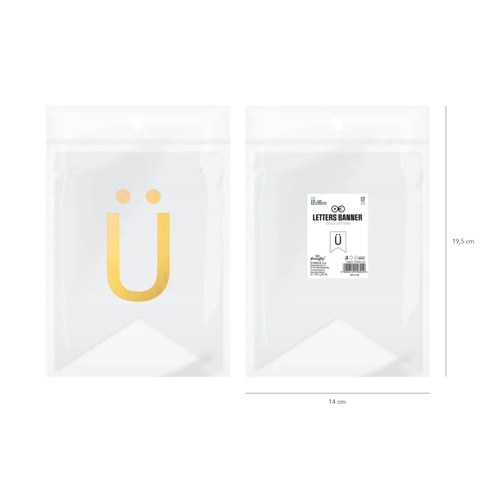 Baner DIY 16 cm - literka Ü