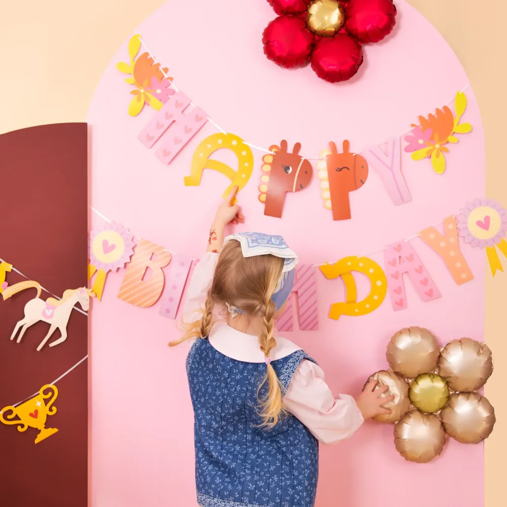 Baner Happy Birthday Koniki 245x22,5cm