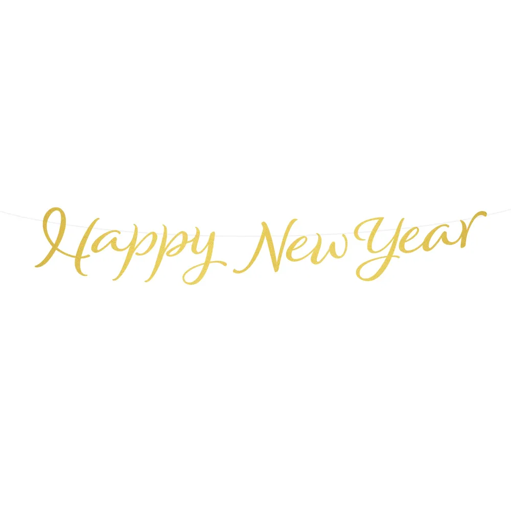 Baner Happy New Year złoty 120cm