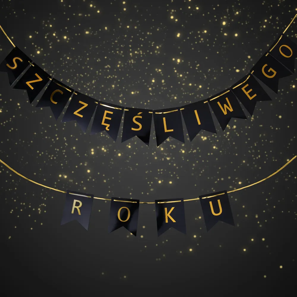 Baner personalizowany czarno-złoty litera X