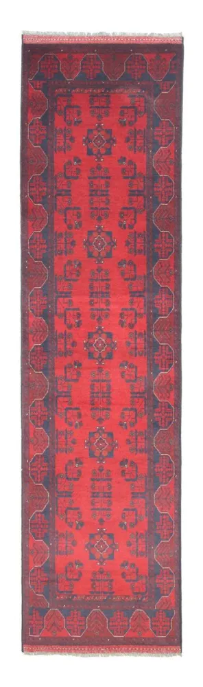 Biegacz Afgański dywan - Kunduz - 289 x 77 cm - czerwony