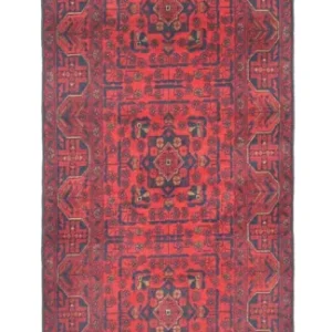 Biegacz Afgański dywan - Kunduz - 290 x 80 cm - ciemna czerwień