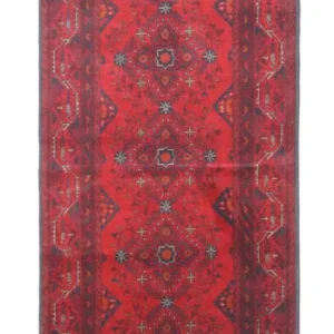Biegacz Afgański dywan - Kunduz - 299 x 86 cm - ciemna czerwień
