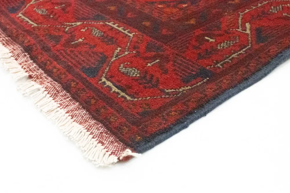 Biegacz Afgański dywan - Kunduz - 299 x 86 cm - ciemna czerwień