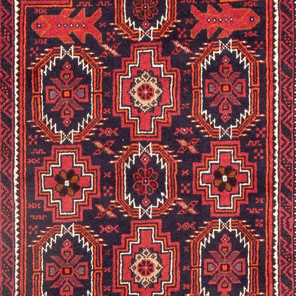 Biegacz Dywan beludżycki - 195 x 106 cm - czerwony