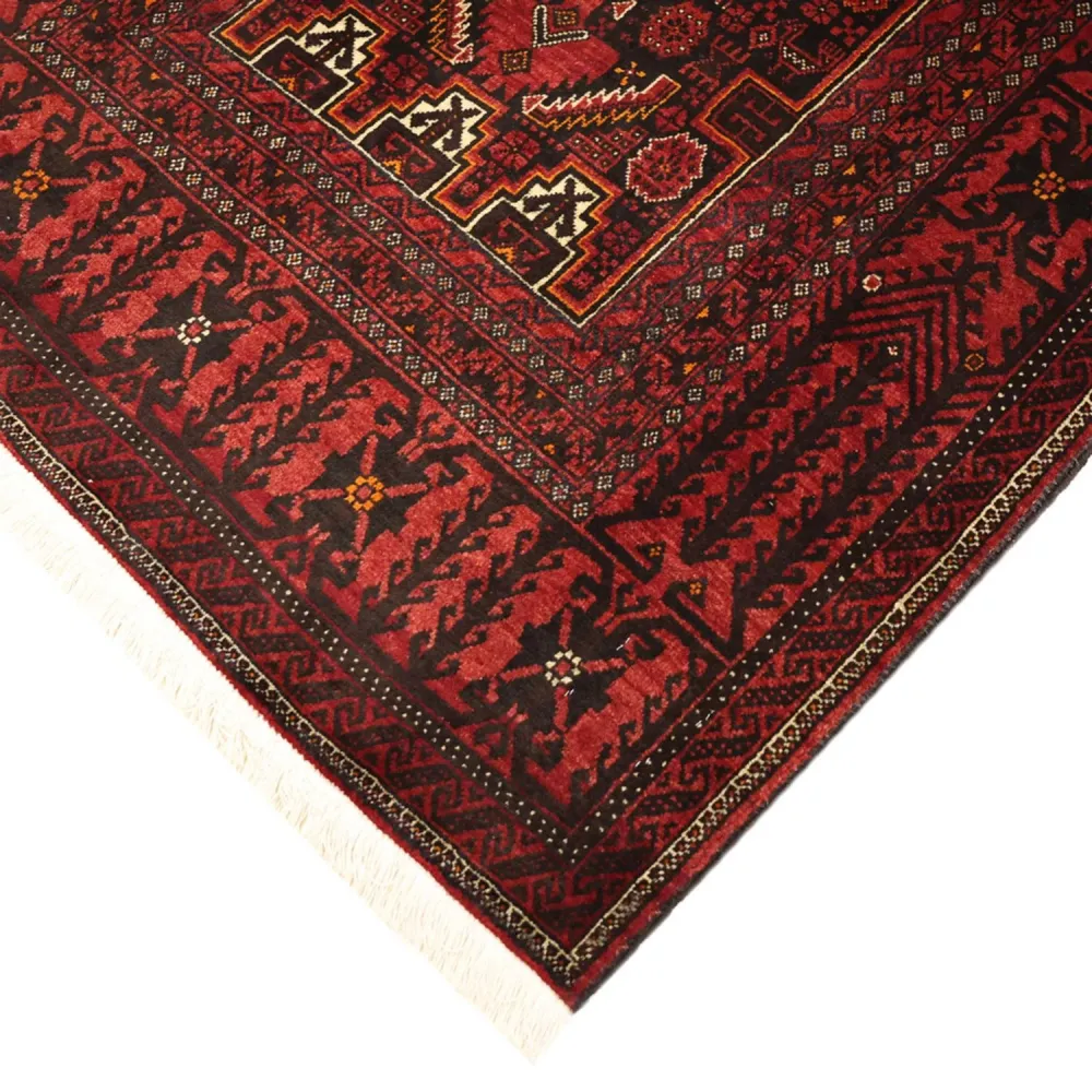 Biegacz Dywan beludżycki - 201 x 97 cm - ciemna czerwień