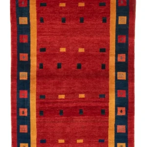Biegacz Dywan Gabbeh - Loribaft Perski - 175 x 102 cm - czerwony
