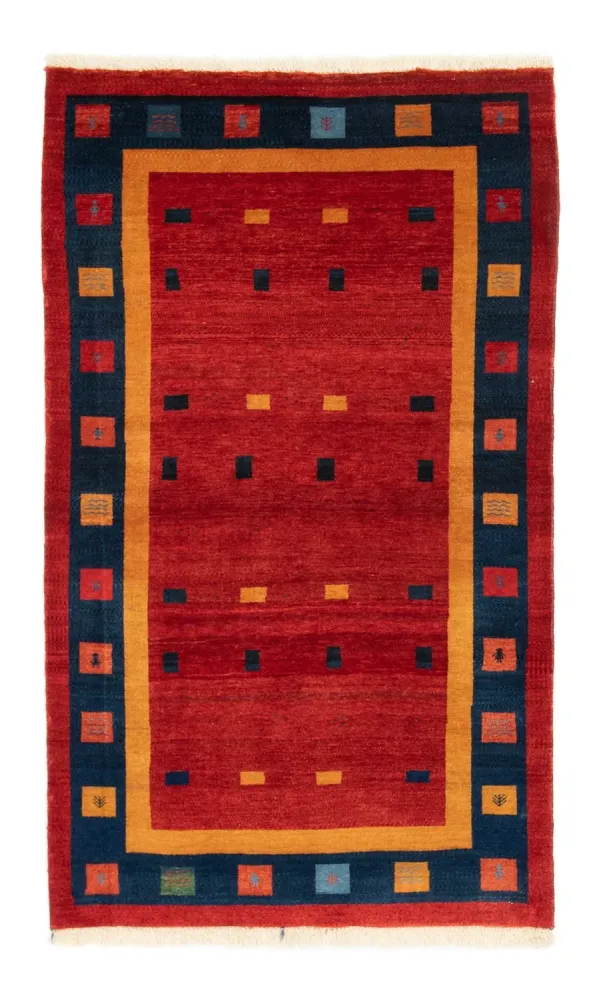 Biegacz Dywan Gabbeh - Loribaft Perski - 175 x 102 cm - czerwony