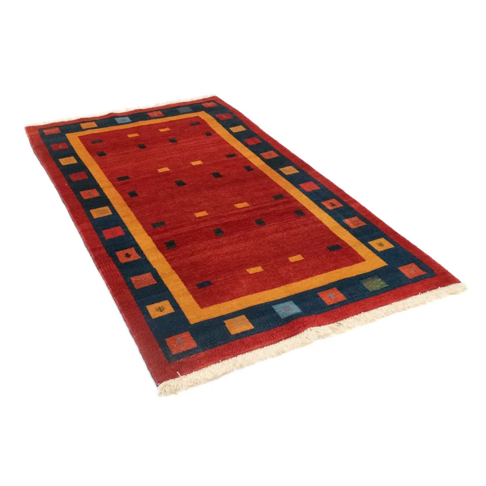 Biegacz Dywan Gabbeh - Loribaft Perski - 175 x 102 cm - czerwony