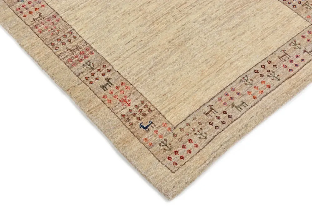 Biegacz Dywan Gabbeh - Loribaft Perski - 176 x 84 cm - piaskowy