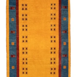 Biegacz Dywan Gabbeh - Loribaft Perski - 194 x 103 cm - złoto