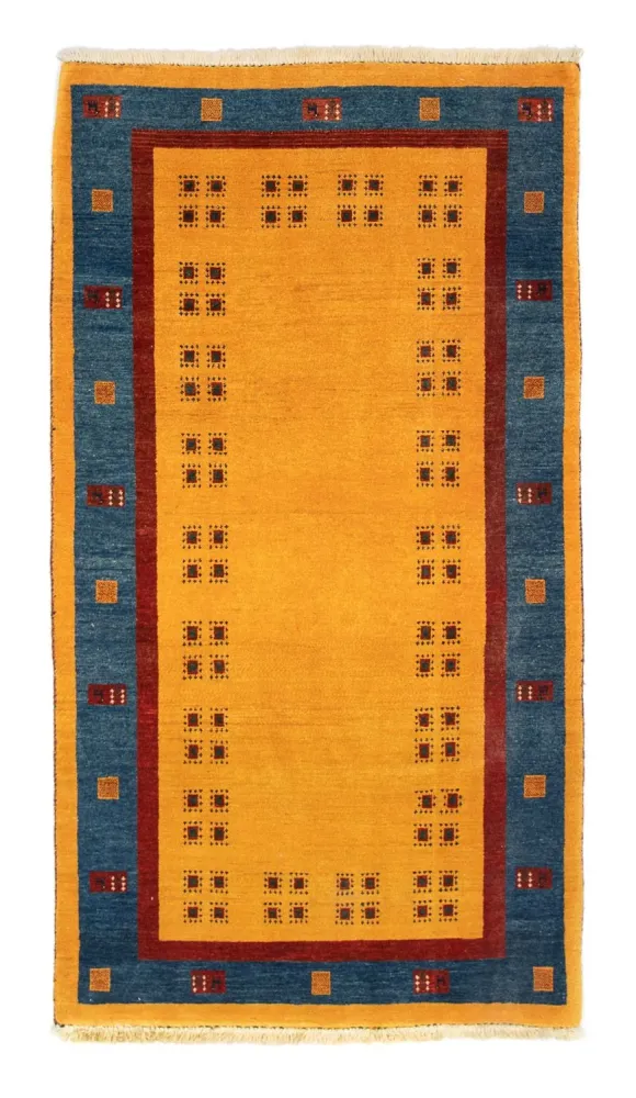 Biegacz Dywan Gabbeh - Loribaft Perski - 194 x 103 cm - złoto