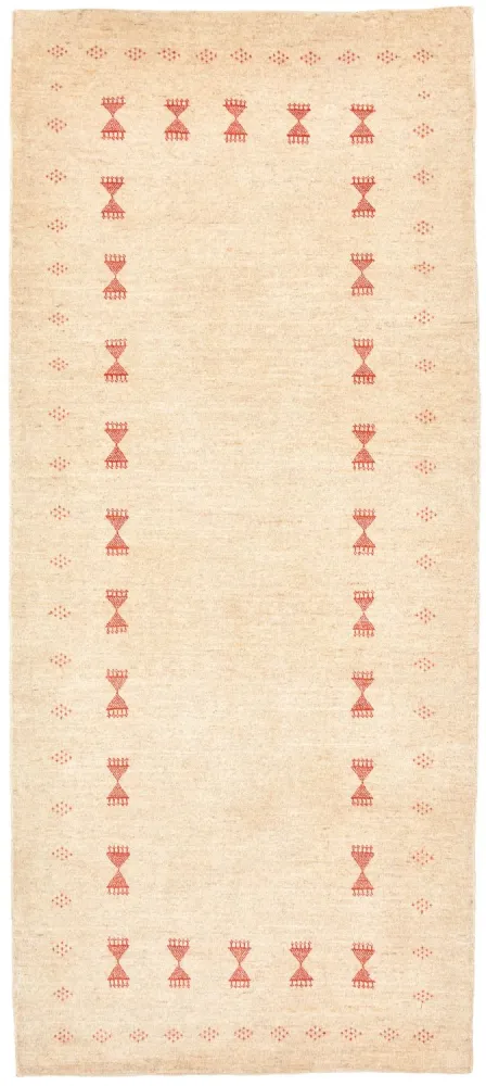Biegacz Dywan Gabbeh - Loribaft Perski - 201 x 85 cm - beżowy