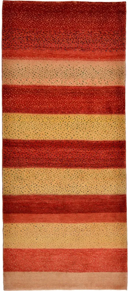 Biegacz Dywan Gabbeh - Loribaft Perski - 202 x 86 cm - czerwony