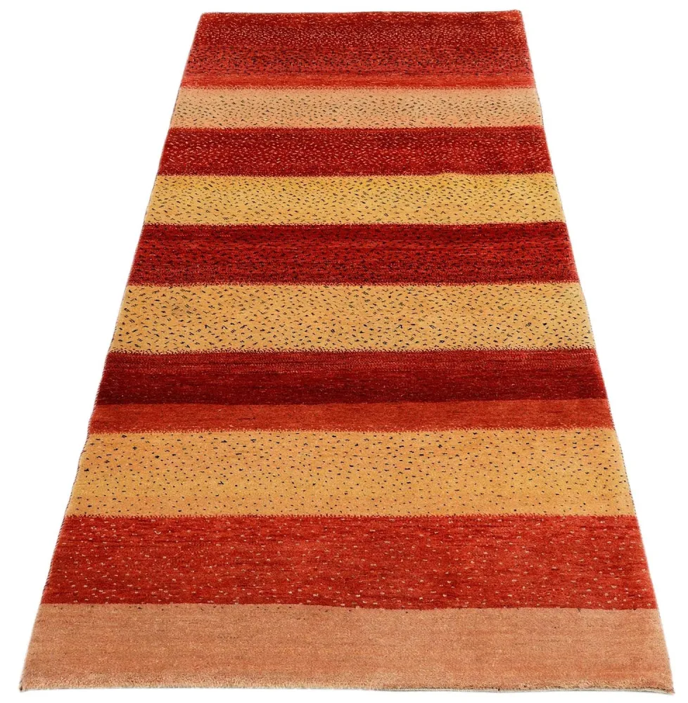 Biegacz Dywan Gabbeh - Loribaft Perski - 202 x 86 cm - czerwony