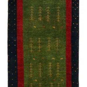 Biegacz Dywan Gabbeh - Loribaft Perski - 203 x 94 cm - wielokolorowy